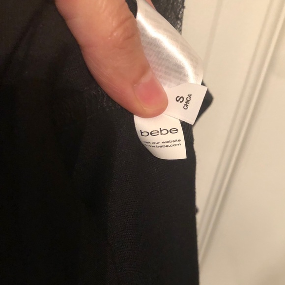 Bebe black peplum peony dress SIZE Small - Picture 4 of 5